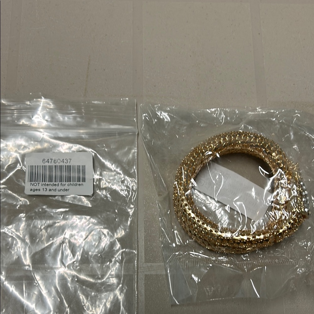 Gold tone and Silvery Serpent Bracelet with Sparkling Embellishments - Picture 10 of 12